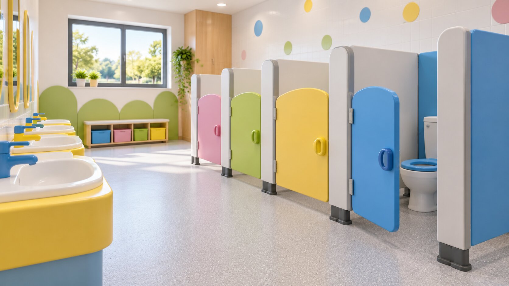 school toilet cubicles