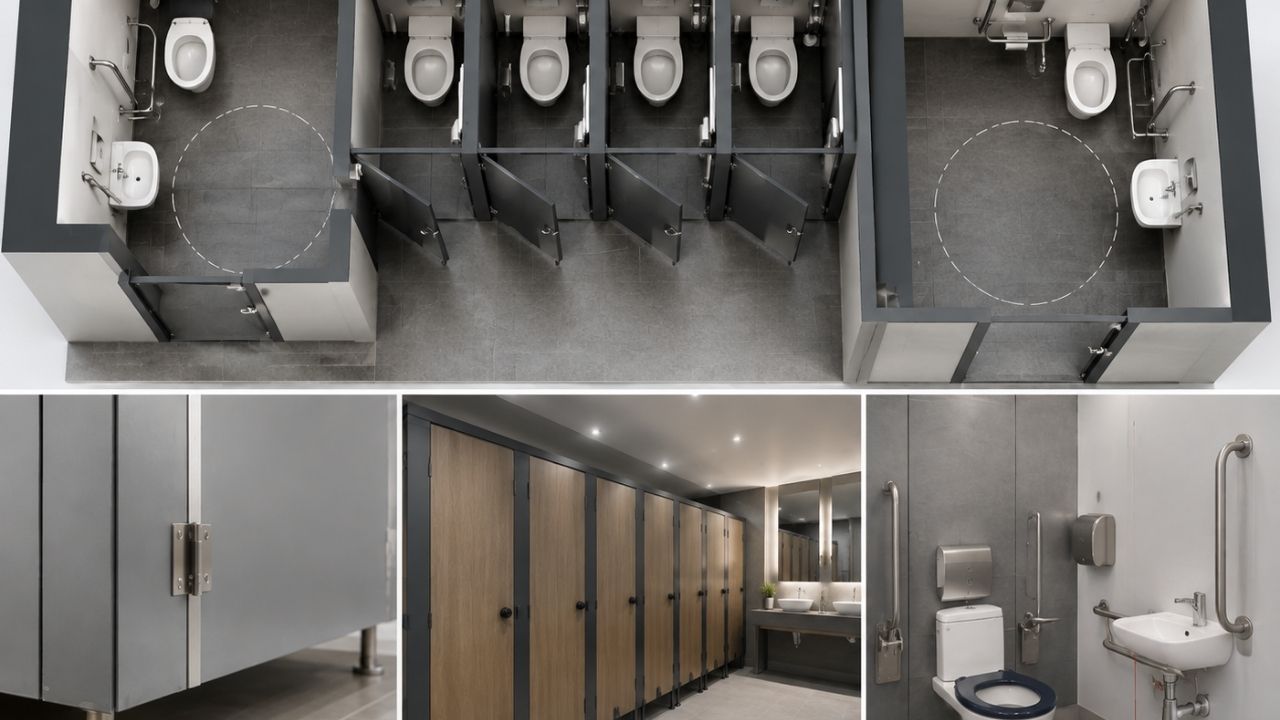 toilet cubicle dimensions
