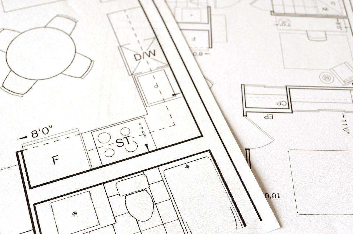 Commercial washroom installation drawings showing a toilet and washroom floor plan